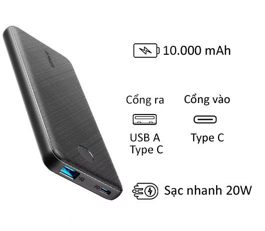 Pin sạc dự phòng Anker PowerSlim 10000Mah PD A1244