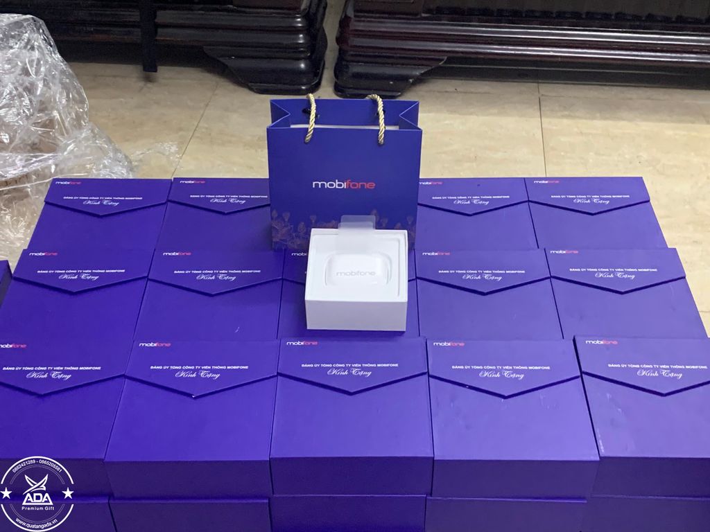 Bộ quà tặng tai nghe Bluetooth - In logo Mobiphone