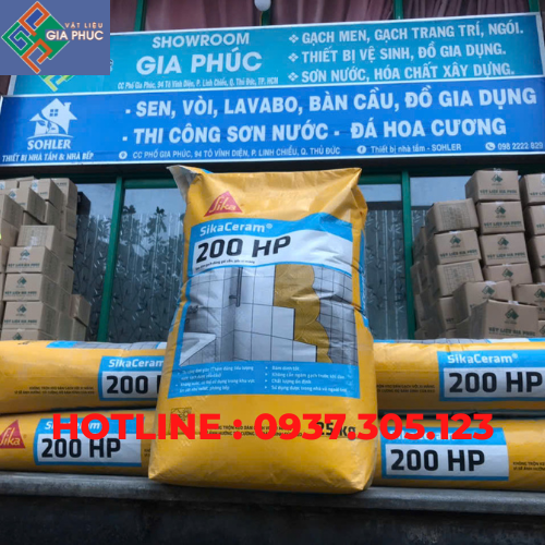 KEO DÁN GẠCH SIKACERAM 200HP 25KG XÁM (NGOẠI THẤT, KHỔ GẠCH LÊN ĐẾN 120)