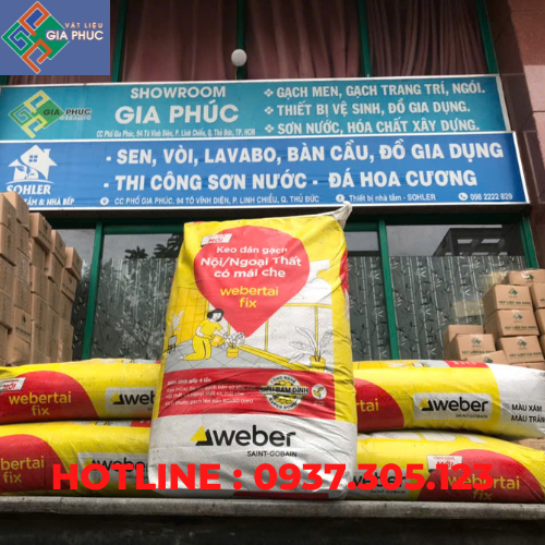 KEO DÁN GẠCH WEBER TAI FIX XÁM 25KG (KHỔ GẠCH 80*80)