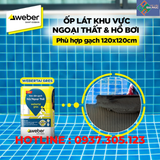  KEO DÁN GẠCH WEBER TAI GRES TRẮNG 20KG (NỘI & NGOẠI THẤT CÓ MÁI CHE, KHỔ GẠCH 80*80, 60*120) 