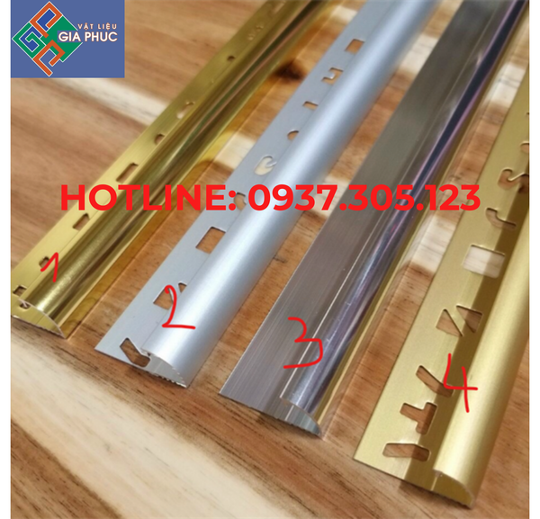 NẸP TRANG TRÍ GÓC HỢP KIM NHÔM MÀU INOX YC10