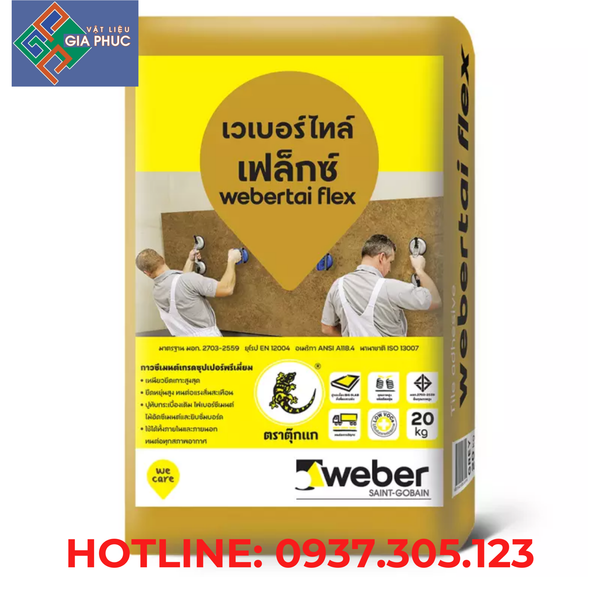 KEO DÁN GẠCH WEBER TAI FLEX XÁM 20KG