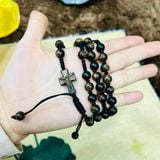  Vòng Tay Mân Côi Gỗ Trầm Hương Sánh Chìm Dây Rút 