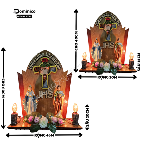  Bộ Bàn Thờ Đầy Đủ Phụ Kiện Hoa, Đèn, 3 Đấng Tuyệt Đẹp Phù Hợp lắp Đặt Mọi Không Gian 