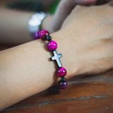  Chuỗi Mân Côi Đá Thạch Anh Mắt Hổ Hồng 