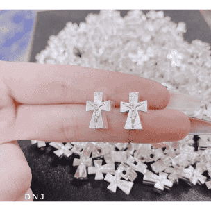  Charm Thánh giá xâu chuỗi mân côi Bạc 