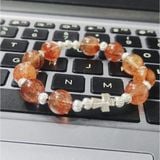  Chuỗi Mân Côi Đá Thạch Anh Tóc Đỏ Mix Bạc Ta 