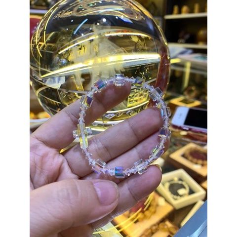  Chuỗi Mân Côi Pha Lê Swarovski Hạt Vuông 