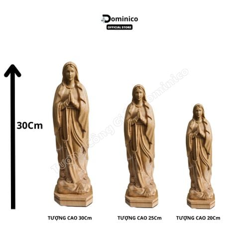  Tượng Công Giáo Đức Mẹ Maria Lộ Đức Gỗ Tự Nhiên Hàng Nặng Tay Bền Đẹp 