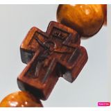  Charm thánh Giá xâu chuỗi mân côi gỗ CNC chịu nạn 