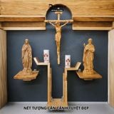  Bộ Tượng Công Giáo 3 Đấng Gỗ Tự Nhiên Hàng Kĩ Sắc Nét 15cm, 20cm, 30cm 