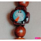  Charm Thánh giá xâu chuỗi mân côi gỗ có hình 1cm 