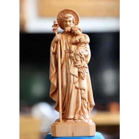  Tượng Gỗ Công Giáo Thánh Giuse Bế Chúa NL 