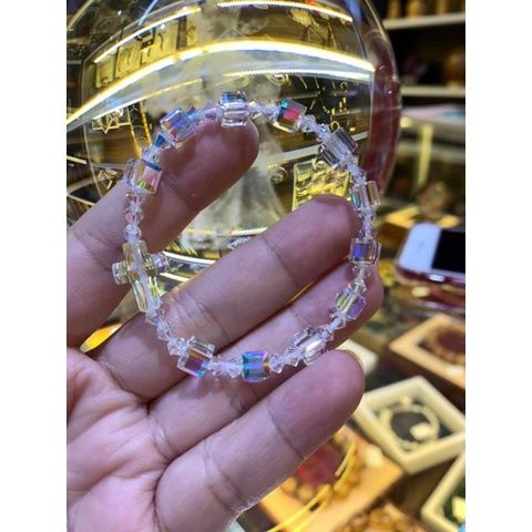  Chuỗi Mân Côi Pha Lê Swarovski Hạt Vuông 