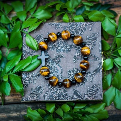  Chuỗi Mân Côi Đá Thạch Anh Mắt Hổ Vàng 