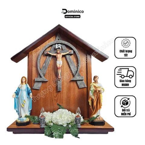  Bàn Thờ Công Giáo Tuyệt Đẹo Phù Hợp Mọi Không Gian Thờ Trọn Bộ Tượng + Hoa + Đèn 