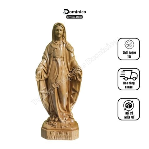  Tượng Công Giáo Đức Mẹ Ban Ơn Gỗ Tự Nhiên Hàng Kĩ Sắc Nét Nhiều Kích Thước Từ 10cm đến 30cm 