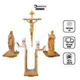 Bộ Tượng Công Giáo 3 Đấng Gỗ Tự Nhiên Hàng Kĩ Sắc Nét 15cm, 20cm, 30cm 