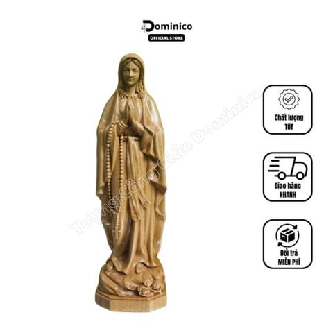  Tượng Công Giáo Đức Mẹ Lộ Đức Gỗ Tự Nhiên Hàng Kỹ Sắc Nét Nhiều Kích Thước 