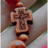  Charm thánh Giá xâu chuỗi mân côi gỗ CNC chịu nạn 