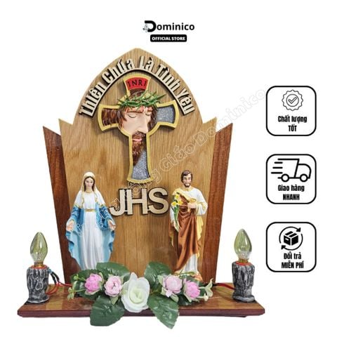  Bộ Bàn Thờ Đầy Đủ Phụ Kiện Hoa, Đèn, 3 Đấng Tuyệt Đẹp Phù Hợp lắp Đặt Mọi Không Gian 
