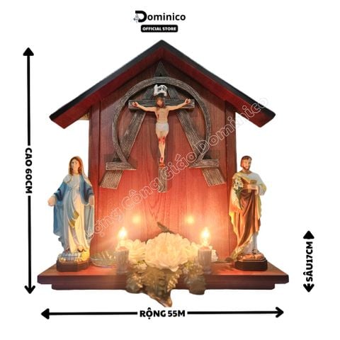  Bàn Thờ Công Giáo Tuyệt Đẹo Phù Hợp Mọi Không Gian Thờ Trọn Bộ Tượng + Hoa + Đèn 