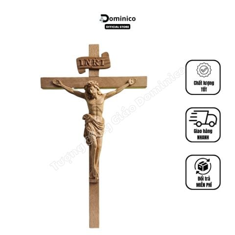  Tượng Công Giáo Thánh Giá Chúa Chịu Nạn Gỗ Tự Nhiên Bền Đẹp Nhiều Kích Thước 