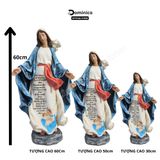  Tượng Công Giáo Composite Cao Cấp Đức Mẹ Ban Ơn Nhiều Kích Cỡ Lựa Chọn 