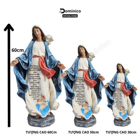  Tượng Công Giáo Composite Cao Cấp Đức Mẹ Ban Ơn Nhiều Kích Cỡ Lựa Chọn 