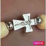  Charm Thánh giá xâu chuỗi mân côi Bạc 