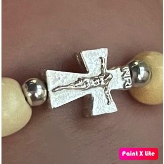  Charm Thánh giá xâu chuỗi mân côi Bạc 