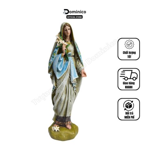 Tượng Công Giáo Đức Mẹ Hoa Huệ Cổ Điển Chất Liệu Composite Cao Cấp Kích Thước Từ 20cm Trở Lên 