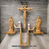  Bộ Tượng Công Giáo Gỗ Tự Nhiên Bền Đẹp Nhiều Kích Thước Lựa Chọn 