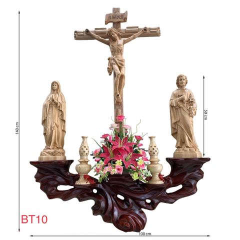  Bàn Thờ Công Giáo Tòa Gỗ Trắc Đỏ 01 