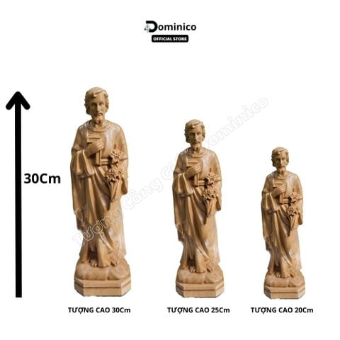  Tượng Công Giáo Thánh Giuse Gỗ Tự Nhiên Bền Đẹp Nhiều Kích Thước 