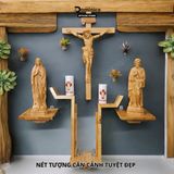  Bộ Tượng Công Giáo Gỗ Tự Nhiên Bền Đẹp Nhiều Kích Thước Lựa Chọn 