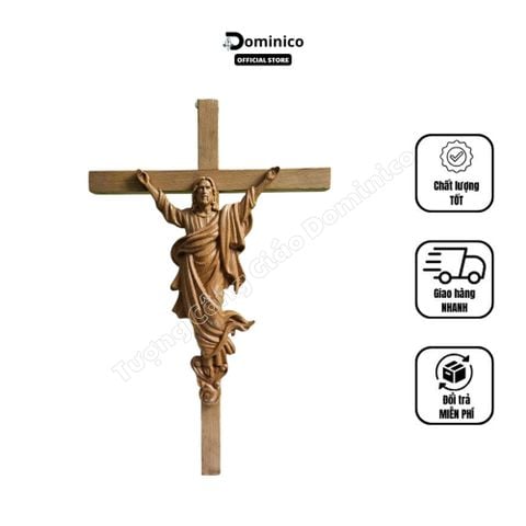  Thánh Giá Chúa Phục Sinh Gỗ Tự Nhiên Hàng Bền Đẹp Cho Bàn Thờ 