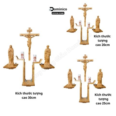  Bộ Tượng Công Giáo Gỗ Tự Nhiên Bền Đẹp Nhiều Kích Thước Lựa Chọn 