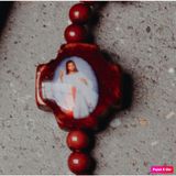  Charm Thánh giá xâu chuỗi mân côi gỗ có hình 1cm 