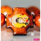  Charm Thánh giá xâu chuỗi mân côi gỗ có hình 1.5cm 