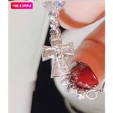  Charm Thánh giá xâu chuỗi mân côi Bạc 