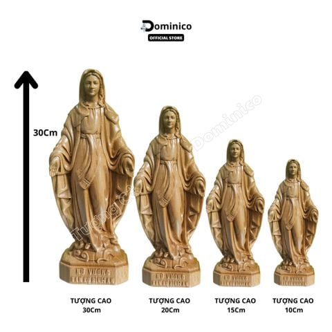  Tượng Công Giáo Đức Mẹ Ban Ơn Gỗ Tự Nhiên Hàng Kĩ Sắc Nét Nhiều Kích Thước Từ 10cm đến 30cm 
