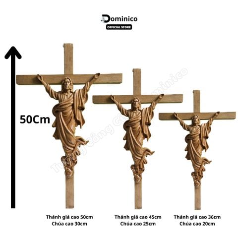  Thánh Giá Chúa Phục Sinh Gỗ Tự Nhiên Hàng Bền Đẹp Cho Bàn Thờ 