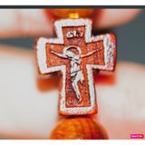  Charm thánh Giá xâu chuỗi mân côi gỗ CNC chịu nạn 
