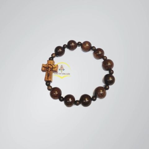  Chuỗi Mân Côi Gỗ Trầm Hương Tốc Hạt Tròn 