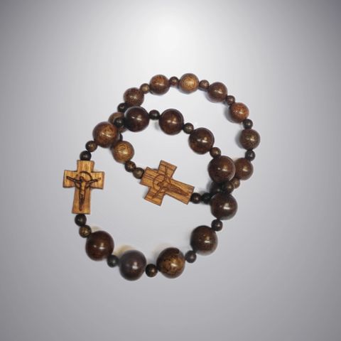  Chuỗi Mân Côi Gỗ Trầm Hương Tốc Hạt Tròn 