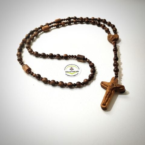  Chuỗi Mân Côi Gỗ Trầm Hương Tốc 50 Hạt 