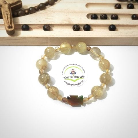  Chuỗi Mân Côi Đa Thạch Anh Tóc Vàng 