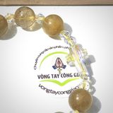  Chuỗi Mân Côi Đá Thạch Anh Tóc Vàng Mix Pha Lê 